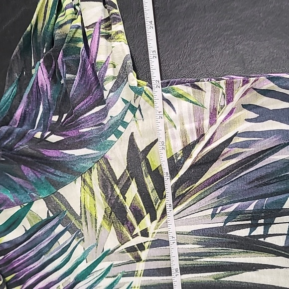 Chicos Women's multicolored palm leaf top size M casual mature preppy boho - Picture 6 of 9